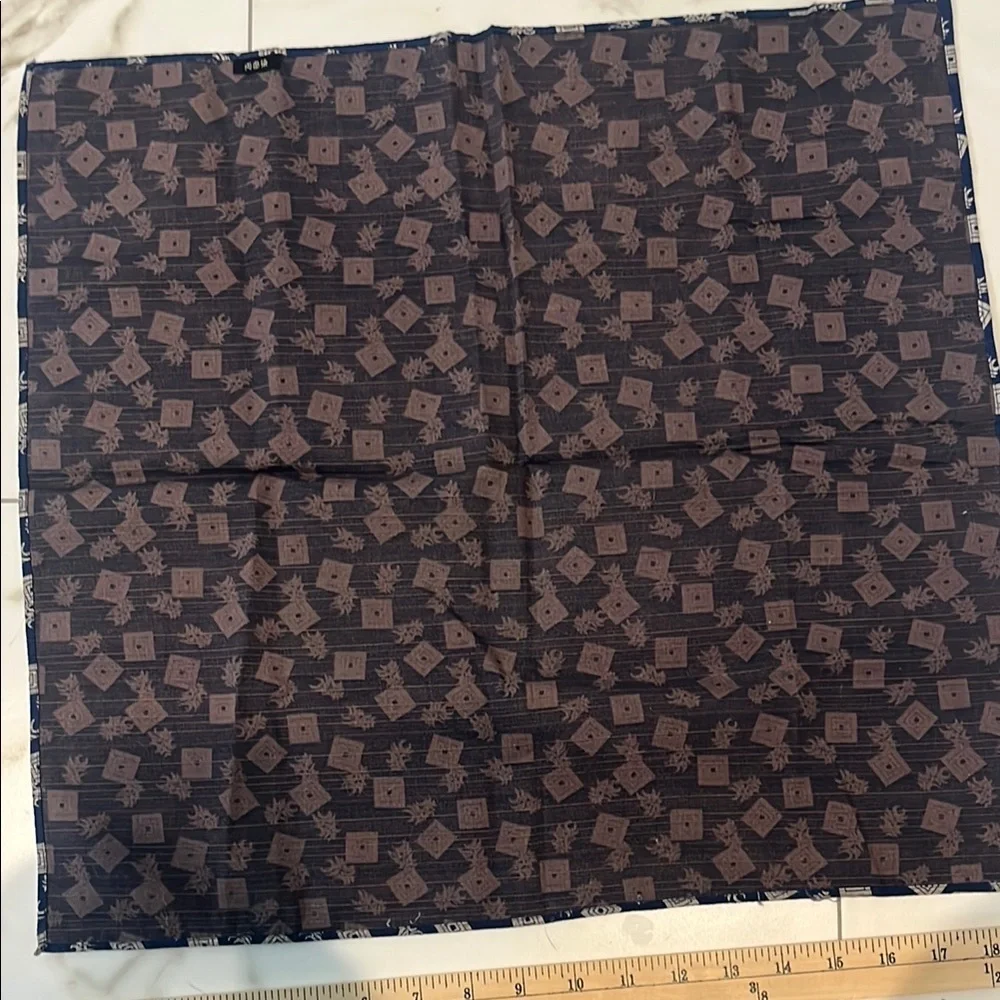 Blue Scarf with global  Pattern